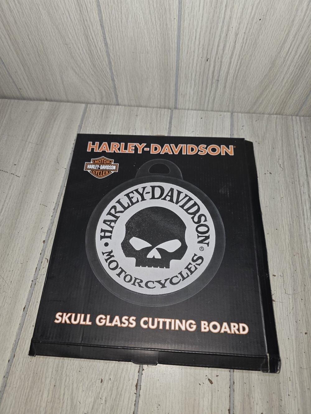Harley Davidson Glass Skull Cutting Board Motorcycle Charcuterie Board New